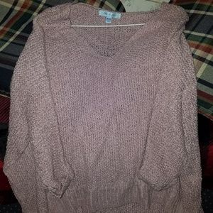 One size oversized high low sweater